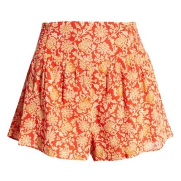 Free People Say It's So Cotton Shorts In Pink Floral Combo Size Small - Picture 2 of 11